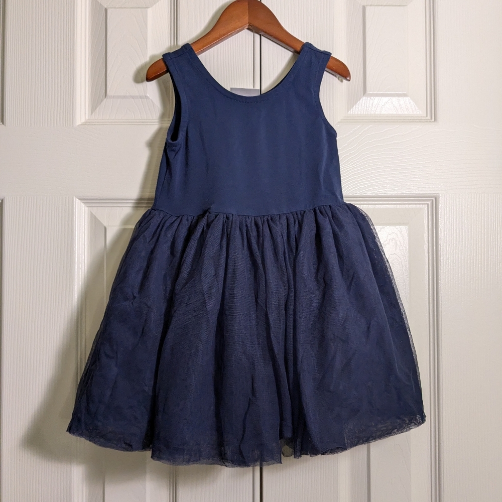 Navy tulle sleeveless dress, like new